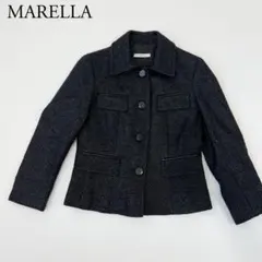 美品　MARELLA マレーラ　ツイードジャケット　コート　ブラック系　42のサムネイル