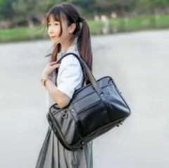 スクールバッグ スクバ 合皮 学生 カバン 通学 バッグ ネイビー