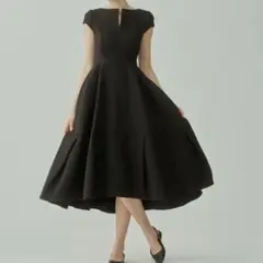 【L'AUBE BLANC】Keyneck Jacquard Dress 半袖