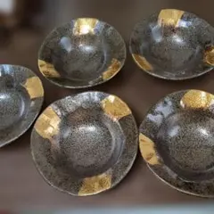 E-壁 玉川堂 鎚起銅器 茶托 5客セット 銅製 伝統工芸 煎茶道具 刻印