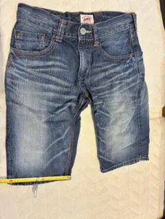 メンズEDWIN XVS デニムハーフパンツ オレンジステッチ W30