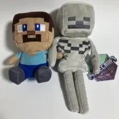 マインクラフト スティーブ+スケルトン マスコット ぬいぐるみセット