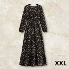 花柄長袖ワンピース　XXL