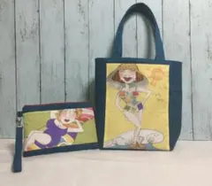 トートバッグ&L 字型クラッチバッグ　　　ハンドメイド　　ロラライハリス