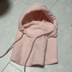 最終値下げ⚠️フリース　薄ピンクフードネックウォーマー