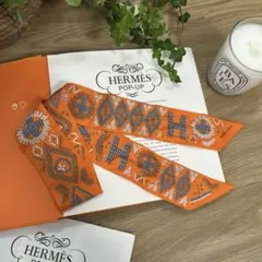 HERMES エルメス スカーフ ツイリー 騎乗のパースペクティブ ブルー