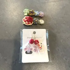 水引ピアスと髪留めクリップ②