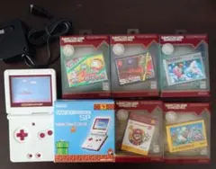 ゲームボーイアドバンスSP 本体とソフト5本セット ファミコンカラー
