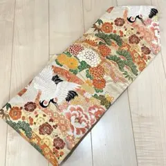 土日限定価格 袋帯 鶴 松 菊 牡丹 金糸 六通柄 花柄 正絹 - メルカリ