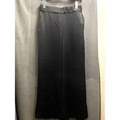 ★ZARA 黒 サテン 光沢 ワイドイージーパンツ