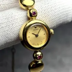 【稼働】SEIKO ブレスウォッチ ゴールド ラインストーン 1999年6月製造