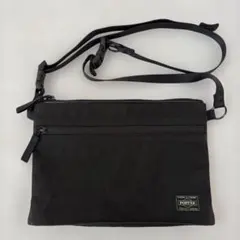 PORTER ブラック ショルダーバッグ サコッシュ　吉田カバン　ポーター