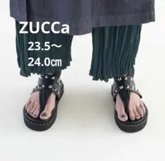 美品✨人気カラー‼︎ ZUCCa ズッカ スタッズサンダル/シューズ ブラック Mのサムネイル