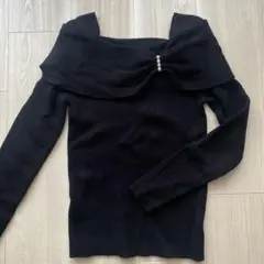 ビジュー付きニット