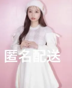 evelyn もちふわチェックニットOP ワンピース