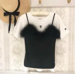 honey bunny ファーキャミソール【ブラック】