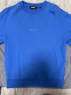 XLARGE 青色 刺繍ロゴ クルーネックスウェット