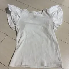 ZARA フリルTシャツ 8サイズ ホワイト　128cm