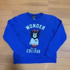BEAMS WONDER COLLEGE クマプリント スウェット ブルー S