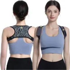 猫背矯正ベルト 姿勢サポーター 美姿勢 巻き肩対策 簡単着脱 ブラック S/M