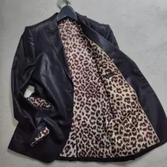 ポールスミス　テーラードジャケット　レオパード　総柄　光沢　未使用に近い