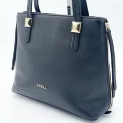 FURLA テッサ ハンドバッグ グレインレザー サフィアーノ ブラック 