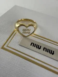 miu miu ハート リング ゴールド ホワイト　ミュウミュウ　Mのサムネイル