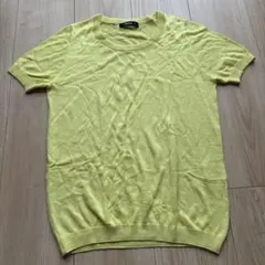 美品　COMME CA ISM イエロー 半袖ニット　コムサイズム　Mサイズ