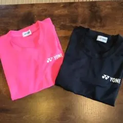 YONEX バドミントンシャツ J140 ピンク ブラック2枚セット