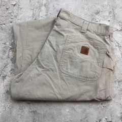 カーハート　ペインターパンツ　ワークパンツ　古着　ライトベージュ　W40