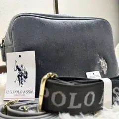 新品✨ U.S. POLO ASSN. ショルダー 2WAY ベロア グレー