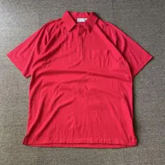00s 平成 ポロシャツ y2k グランジ レッド 古着 大人気 赤 無地