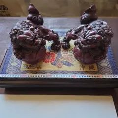 沖縄玉乗りつがいシーサー 獅子像 ダークレッド 2026年最新】シーサー 玉乗りの人気アイテム - メルカリ