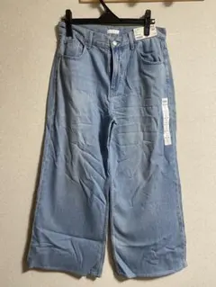新品　UNIQLO ドレープ　ワイド　フレア　ジーンズ　パンツ 28 71cm