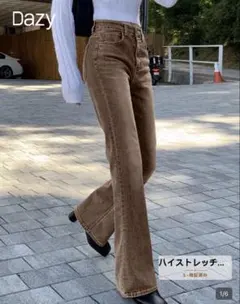 SHEIN Dazy フレアデニムジーンズ レディース Sサイズ(ブラウン)