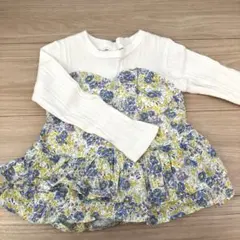 petit main 花柄フリル長袖カットソー 100cm