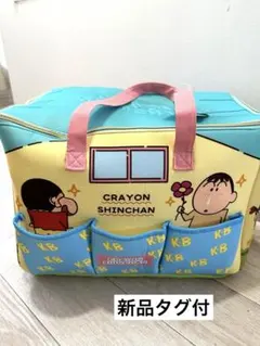 クレヨンしんちゃん バッグ　大容量　新品　ブルー　ショッピングバッグ