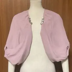 ピンク バルーンスリーブ ボレロ　新品未使用