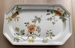 mikasa花柄オーバル皿 八角形