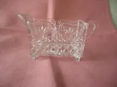 ボヘミア　クリスタル　クリーマー／ドレッシング入れ　花器　置物　鉛ガラス