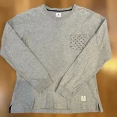R NEWBOLD ア　長袖 カットソー ロンT グレー ロゴ　メンズLサイズ