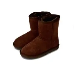 ムートンブーツ　19センチ　ダークブラウン　ボア　もこもこ