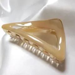 バンスクリップ★ヘアクリップ ヘアアクセサリー クリーム色 No.f583