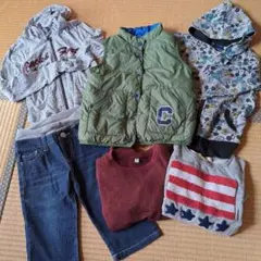 長袖秋冬まとめ売り130　パーカー　ダウン　ジーパン　トレーナー　GU　MPS