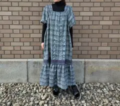 ☆着物リメイク ハンドメイド ゆったりパフスリーブワンピース☆