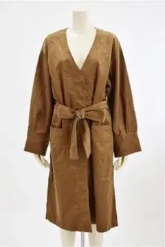 wcloset コーデュロイVネックガウンコート