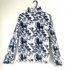 ハイネック カットソー トップス 白 ネイビー インナー レディース