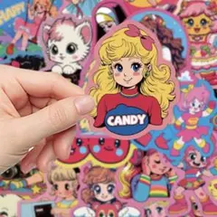 レトロ風ステッカー、フレークシール ランダム10枚セット