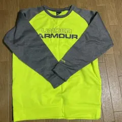 UNDER ARMOUR 長袖、裏地フリース蛍光イエロー/グレーYXL160