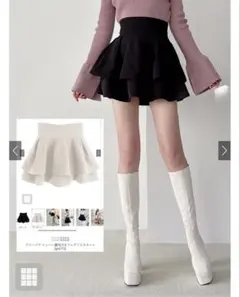 GRL インパン裏地付き フレアミニスカートLサイズ 【gm772】
